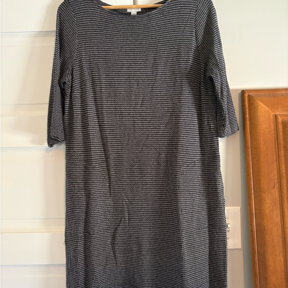 J. Jill Black and White Long Sleeve Dress